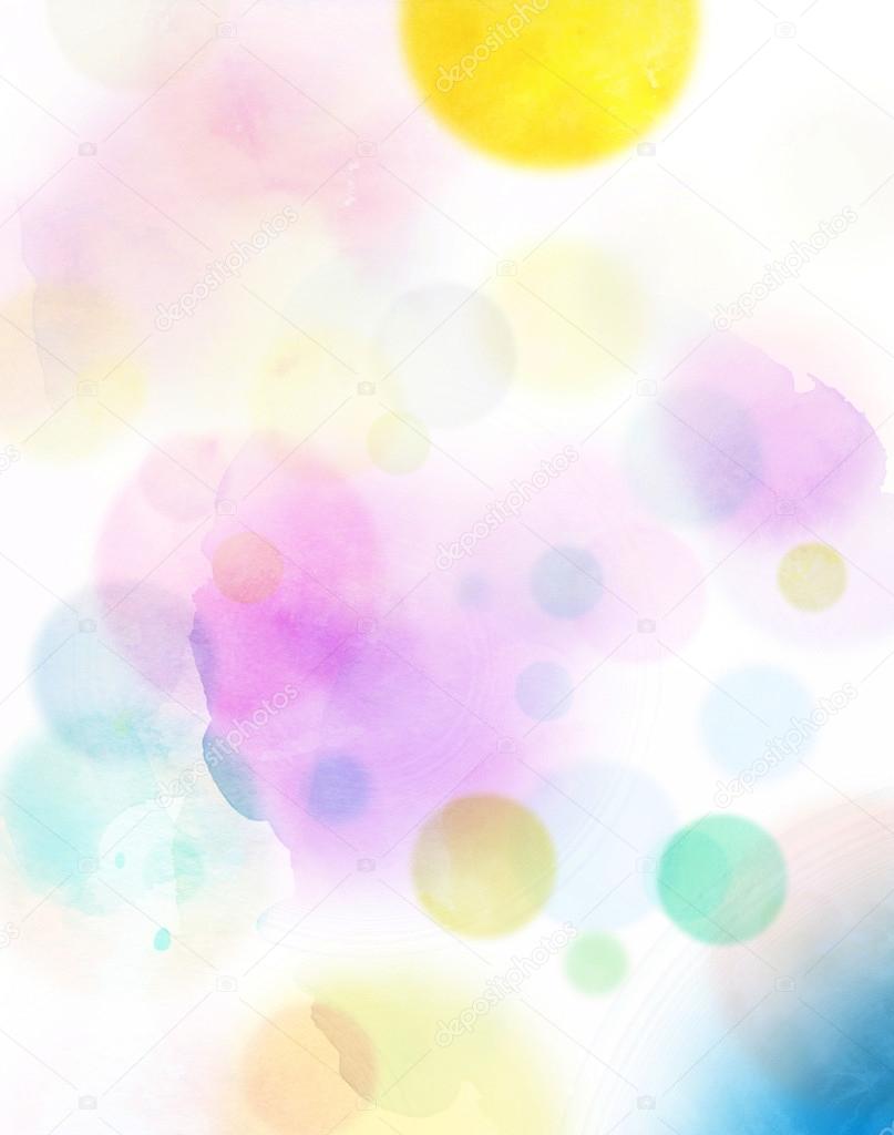 abstract circles pattern on watercolor