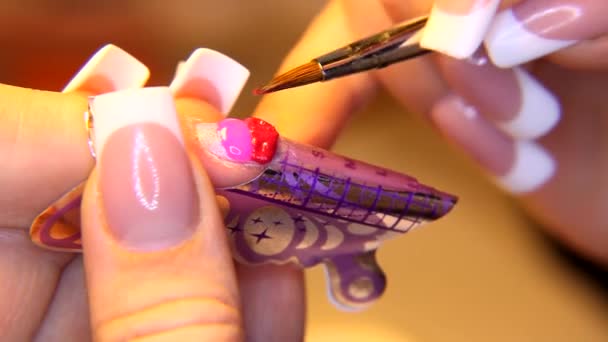 Studio schoonheid, nagels manicure — Stockvideo