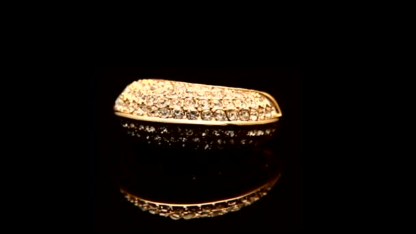 Gold ring with a stone — Stock Video