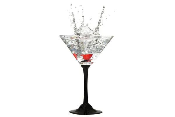 カクテル グラスに水の王冠 — ストック写真