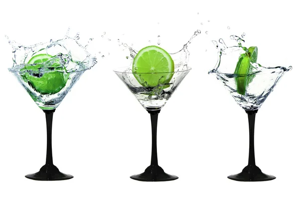 Water crown in cocktail glasses — Stock Photo, Image