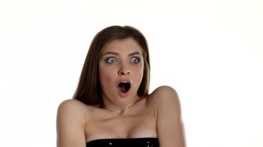 seksi kadın kılığında, izole beyaz arka plan