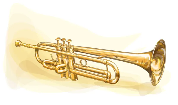 Mässing trumpet — Stock vektor