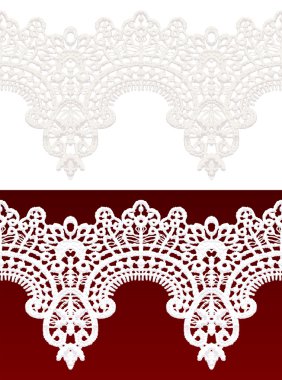 Beyaz Ajur dantel sorunsuz kenarlık.