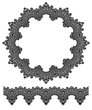 Ajur dantel sınır yuvarlak.