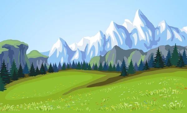 Paisaje de montaña. — Vector de stock