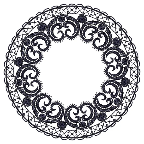 Bordure ronde en dentelle ajourée . — Image vectorielle