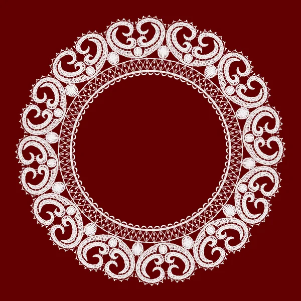 Bordure ronde en dentelle ajourée . — Image vectorielle