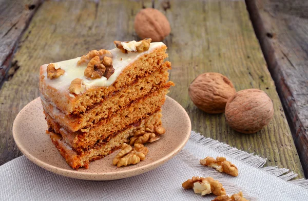 Tarta con nueces . — Foto de Stock