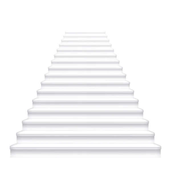 Front fehér lépcső. — Stock Vector