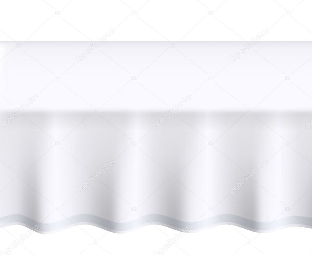 Table with a white cloth isolated.