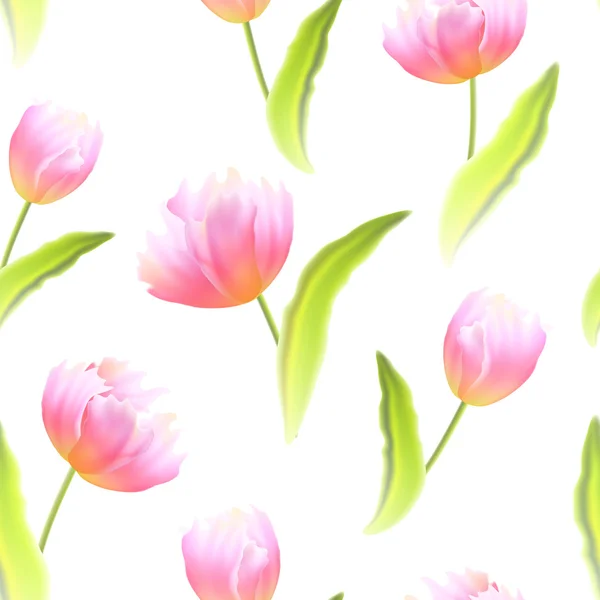 Безшовний фон з тюльпанами . — стоковий вектор