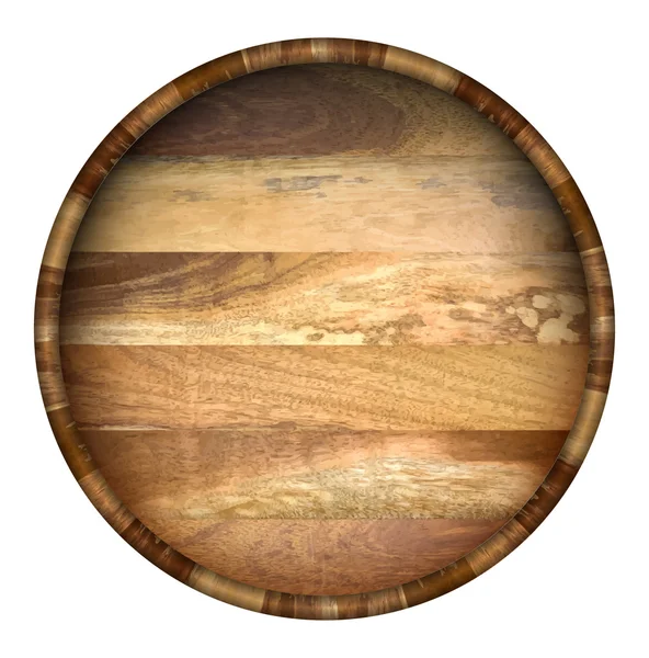 Круглая деревянная бочка . — стоковый вектор