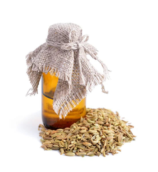Fennel seeds with essetial oil. — Stock Photo, Image