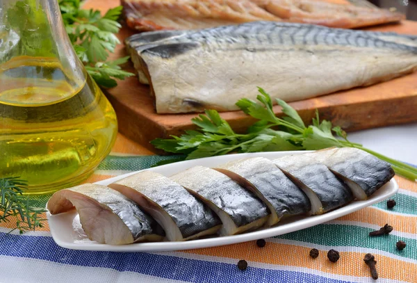 Cold smoked mackerel — Stock Photo, Image