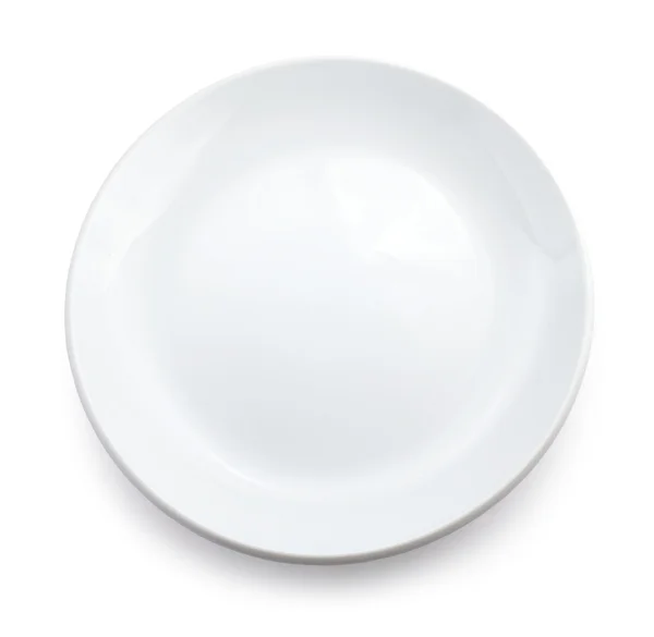 Plato blanco aislado . — Foto de Stock