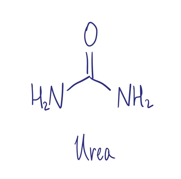 Estrutura química da uréia. Ilustração vetorial Desenho à mão — Vetor de Stock
