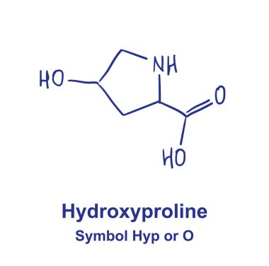 Hidroksilin kimyasal yapısı. Vektör illüstrasyonu El çizimi