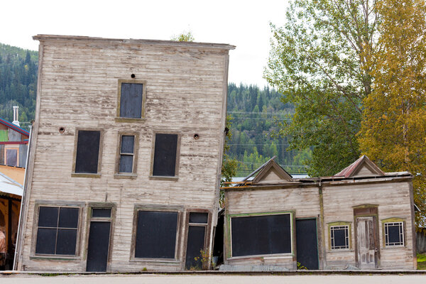 Goldrush heritage buildings in Dawson City Yukon
