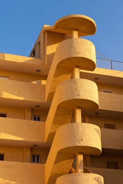 Outside helical stairs condo architecture in Spain — Stock Photo, Image