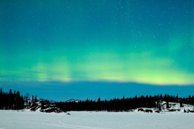 Northern Lights Aurora borealis winter landscape clipart