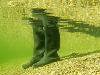 lastik çizme veya kum zeminde su altında gumboots