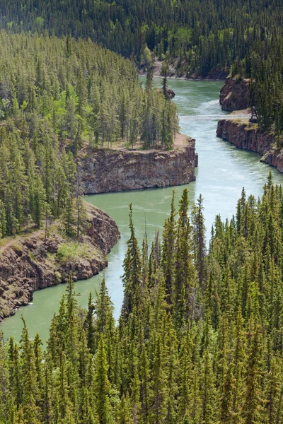 Miles Canyon de Yukon River perto de Whitehorse Canadá — Fotografia de Stock