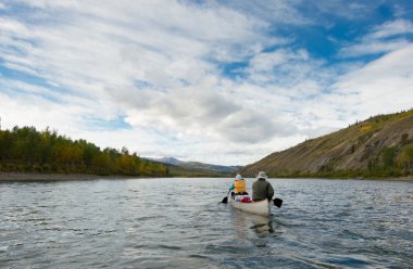pelly nehir Wilderness macera canoeists kürek