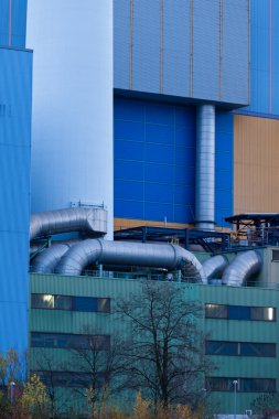 Waste-to-energy plant pipes Oberhausen Germany clipart