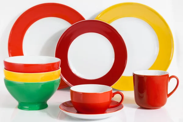 Multi Colored tableware — Stock Photo, Image