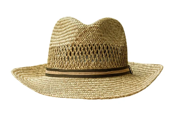 Stro hoed uitgesneden op wit — Stockfoto