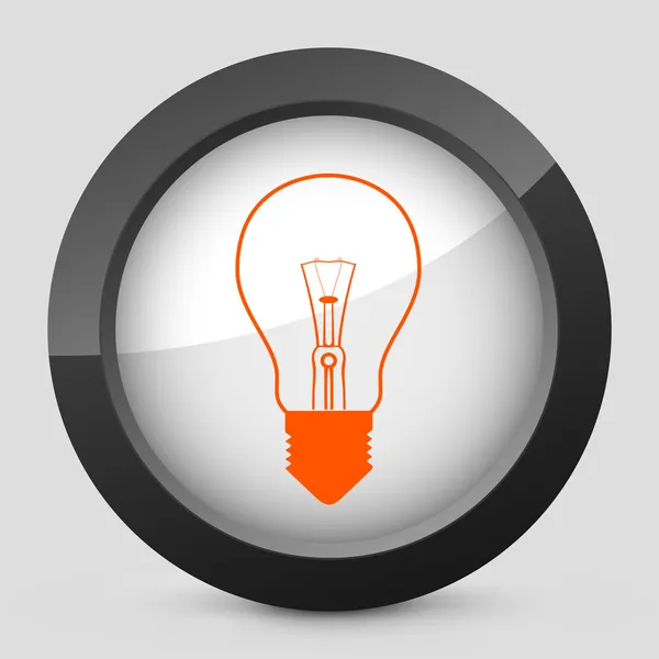 Vector orange and gray glossy icon depicting light bulb — Stok Vektör