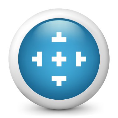 Vector mavi parlak simge heykelde piksel vizör sembolü