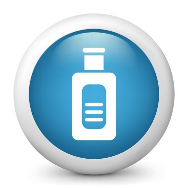 vector mavi parlak simge şişe resmeden