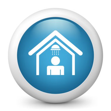 vector mavi parlak simge duş resmeden