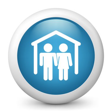 icon depicting man and woman at home clipart