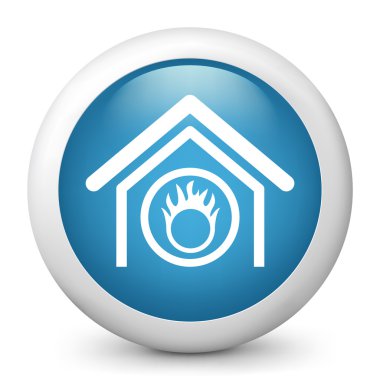 Vector blue glossy icon depicting danger clipart