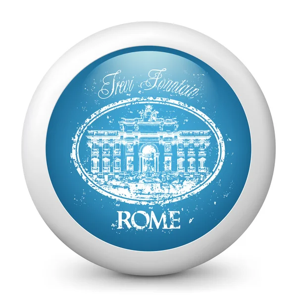 Vector blauwe glanzende pictogram van roma — Stockvector