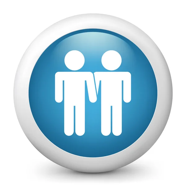 Vettoriale blu lucido icona raffigurante gay unione — Vettoriale Stock