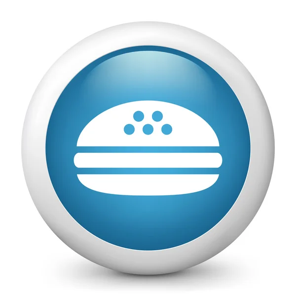 Векторна блакитна глянсова іконка, що зображує бутерброд — стоковий вектор