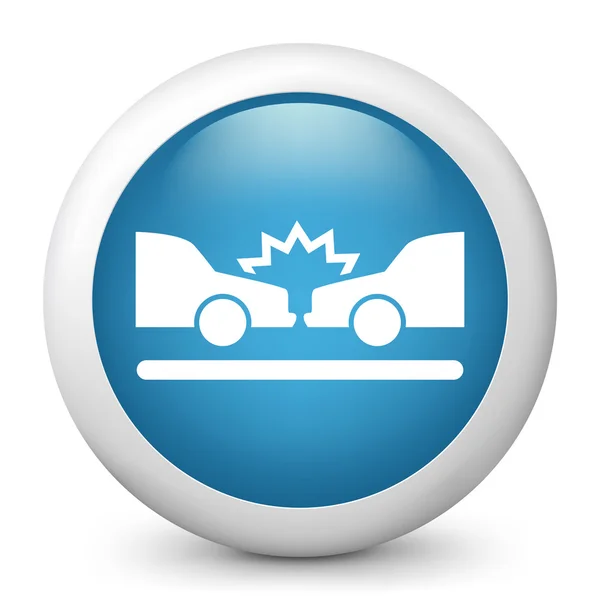 Icona vettoriale blu lucido raffigurante incidente stradale — Vettoriale Stock