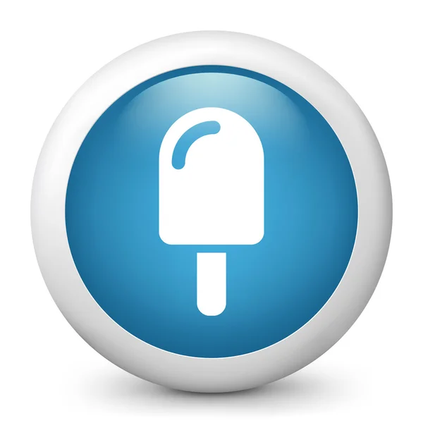 Vector blue glossy icon depicting ice-cream — Stock Vector