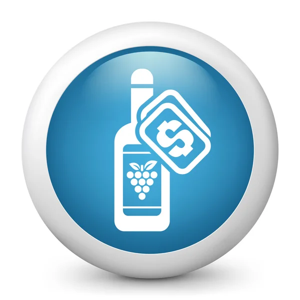 Vector ícone brilhante azul que descreve garrafa de vinho —  Vetores de Stock