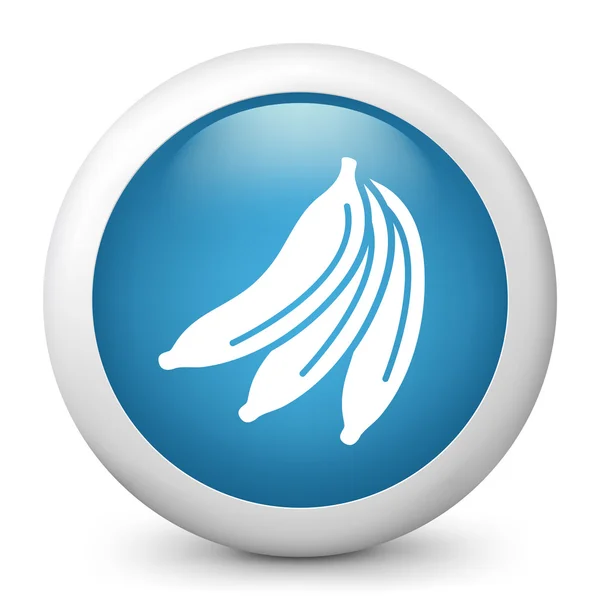 Vector blue glossy icon depicting bananas — Stock Vector