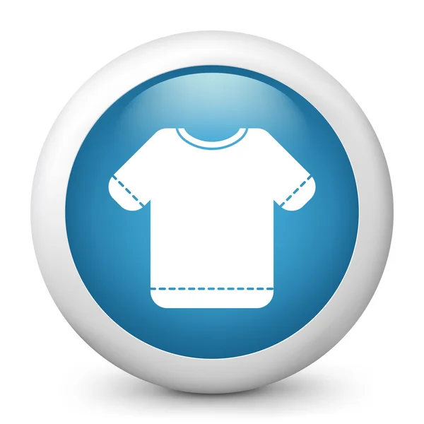 Vector blue glossy icon depicting shirt — Stock Vector