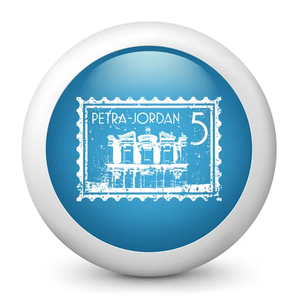 Icono que representa el sello de Petra Jordania — Vector de stock