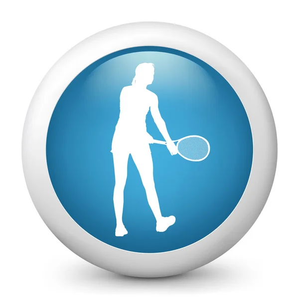 Icono que representa a un jugador de tenis en acción — Archivo Imágenes Vectoriales