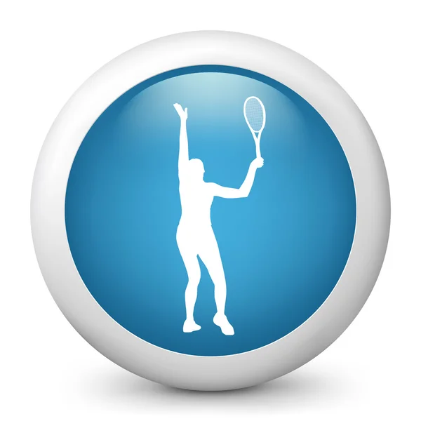 Ikona przedstawiająca tenisista w akcji — Wektor stockowy