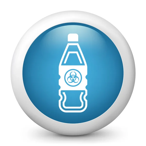 Bottle with symbol "biohazard substance" — Stock Vector