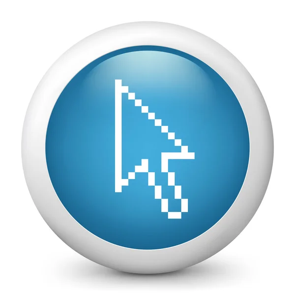 Vektor kék fényes ikon ábrázoló pixel mutató — Stock Vector